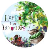 harry the hedgehog round button
